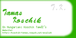 tamas koschik business card